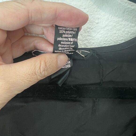 Victoria's Secret Mini Robe One Size Black Satin Short Front Ties Loungewear - Picture 4 of 8